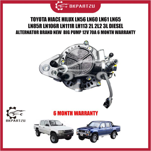 TOYOTA HIACE HILUX LN56 LN60 LN61 LN65 LN85R LN106R LN111R LH113 2L 2L2 3L DIESEL ALTERNATOR BRAND NEW  BIG PUMP 12V 70A
