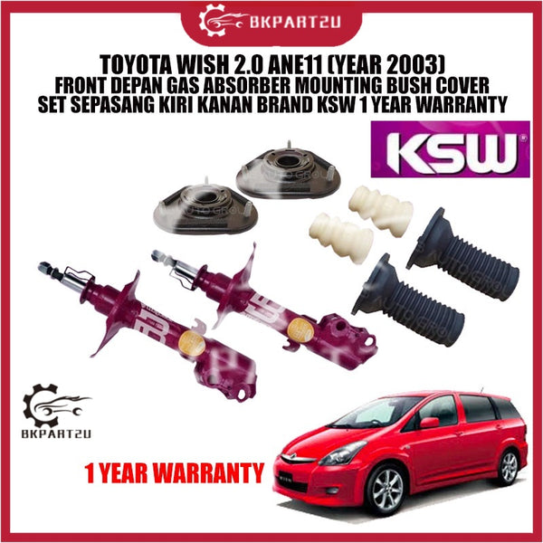 TOYOTA WISH 2.0 ANE11 (YEAR 2003) FRONT DEPAN GAS ABSORBER MOUNTING BUSH COVER SET SEPASANG KIRI KANAN BRAND KSW