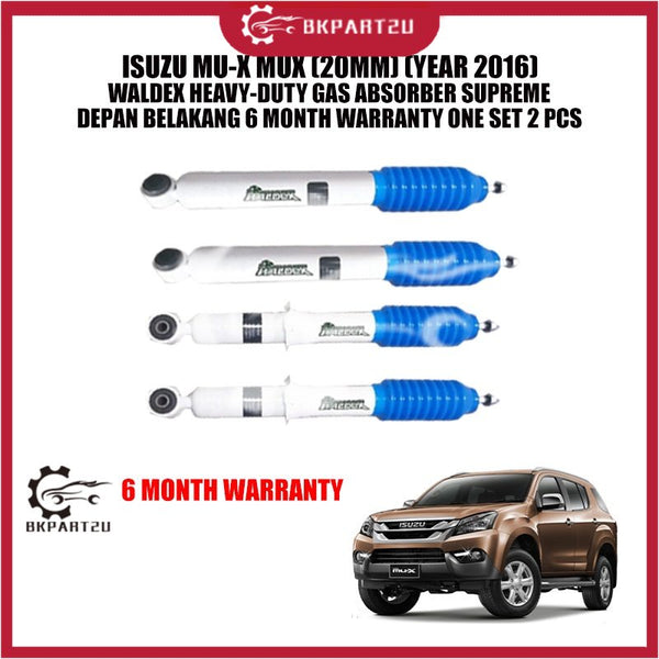 ISUZU MU-X MUX (20MM) (YEAR 2016) WALDEX HEAVY-DUTY GAS ABSORBER SUPREME DEPAN BELAKANG 6 MONTH WARRANTY ONE SET 2 PCS