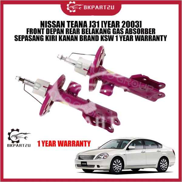 NISSAN TEANA J31 [YEAR 2003] FRONT DEPAN REAR BELAKANG GAS ABSORBER SEPASANG KIRI KANAN BRAND KSW 1 YEAR WARRANTY