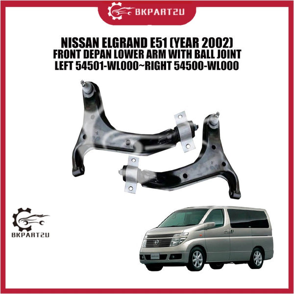 NISSAN ELGRAND E51 (YEAR 2002) FRONT DEPAN LOWER ARM WITH BALL JOINT LEFT 54501-WL000~RIGHT 54500-WL000