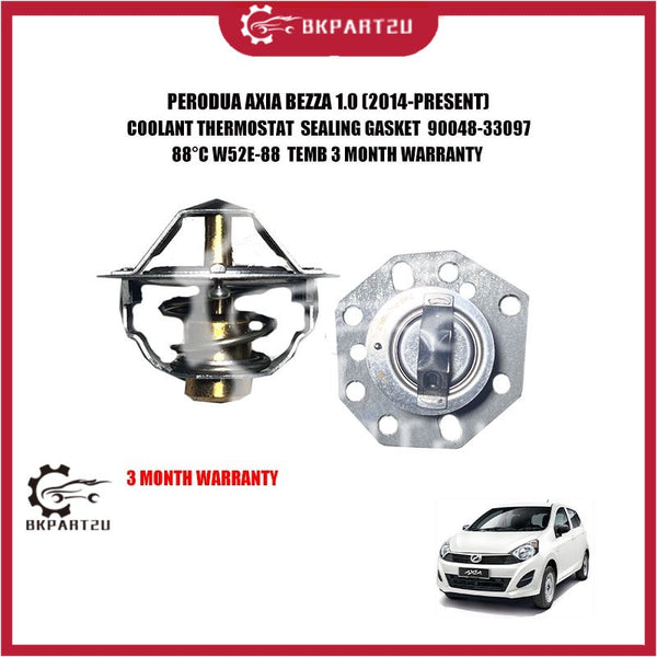 PERODUA AXIA BEZZA 1.0 (2014-PRESENT)  COOLANT THERMOSTAT  SEALING GASKET 90048-33097 88°C W52E-88 TEMB 3 MONTH WARRANTY