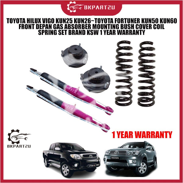 TOYOTA HILUX VIGO KUN25 KUN26~TOYOTA FORTUNER KUN50 KUN60 FRONT DEPAN GAS ABSORBER MOUNTING BUSH COVER COIL SPRING SET