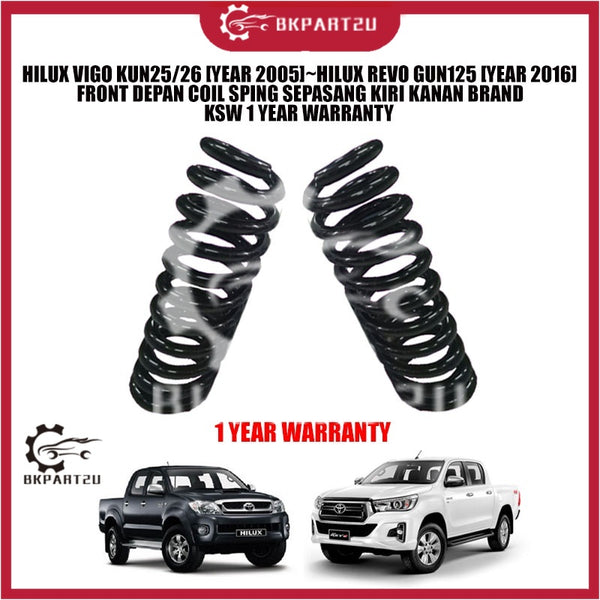 HILUX VIGO KUN25/26 [YEAR 2005]~HILUX REVO GUN125 [YEAR 2016] FRONT DEPAN COIL SPING SEPASANG KIRI KANAN BRAND KSW