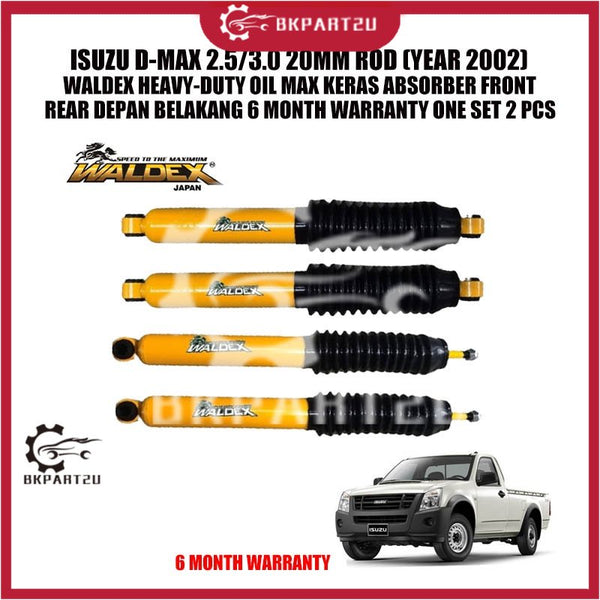 ISUZU D-MAX 2.5/3.0 20MM ROD (YEAR 2002) WALDEX HEAVY-DUTY OIL MAX ABSORBER FRONT REAR 6 MONTH WARRANTY ONE SET 2 PCS