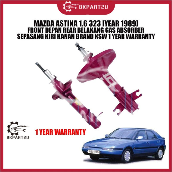 MAZDA ASTINA 1.6 323 [YEAR 1989] FRONT DEPAN REAR BELAKANG GAS ABSORBER SEPASANG KIRI KANAN BRAND KSW 1 YEAR WARRANTY