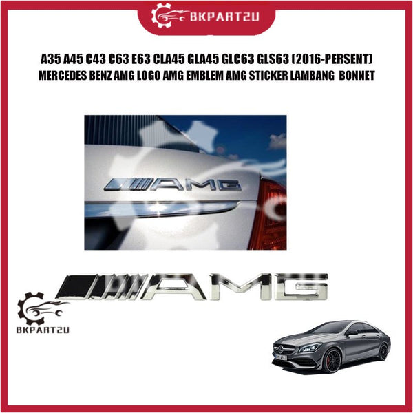 A35 A45 C43 C63 E63 CLA45 GLA45 GLC63 GLS63 (2016-PERSENT) MERCEDES BENZ AMG LOGO AMG EMBLEM AMG STICKER LAMBANG  BONNET