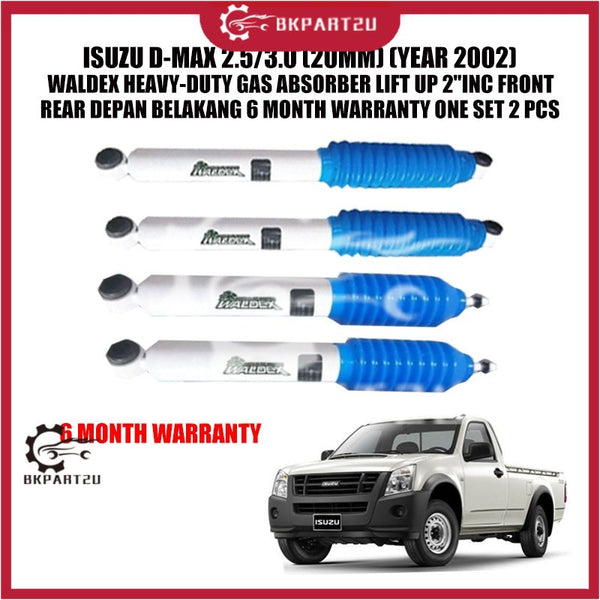 ISUZU D-MAX 2.5/3.0 (20MM) (YEAR 2002) WALDEX HEAVY-DUTY GAS ABSORBER LIFT UP 2"INC FRONT REAR ONE SET 2 PCS
