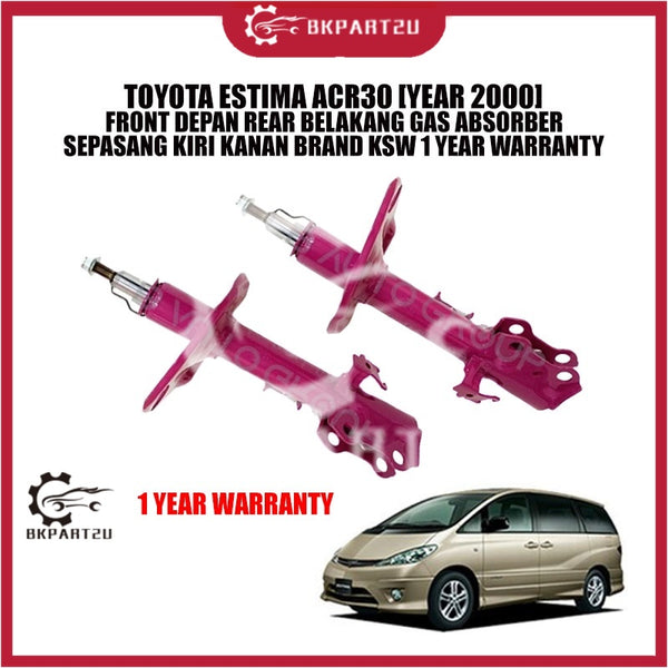 TOYOTA ESTIMA ACR30 [YEAR 2000] FRONT DEPAN REAR BELAKANG GAS ABSORBER SEPASANG KIRI KANAN BRAND KSW 1 YEAR WARRANTY