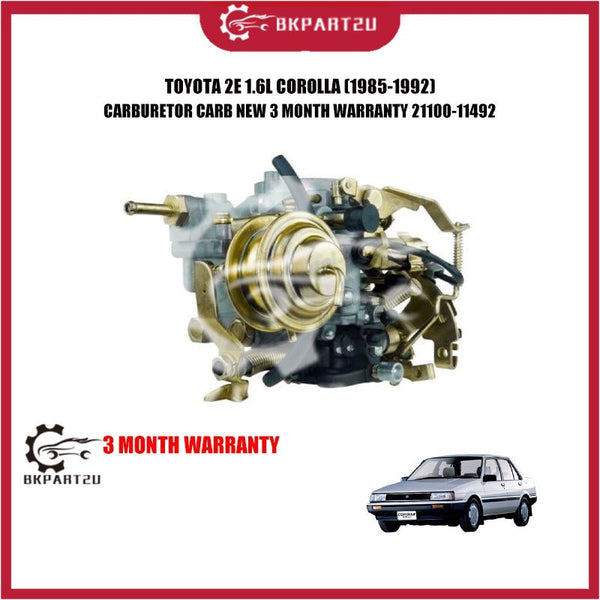 TOYOTA 2E 1.6L COROLLA (1985-1992) CARBURETOR CARB NEW 3 MONTH WARRANTY 21100-11492
