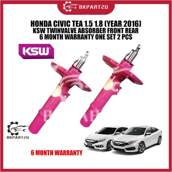 HONDA CIVIC TEA 1.5 1.8 (YEAR 2016) KSW TWINVALVE ABSORBER FRONT REAR 6 MONTH WARRANTY ONE SET 2 PCS