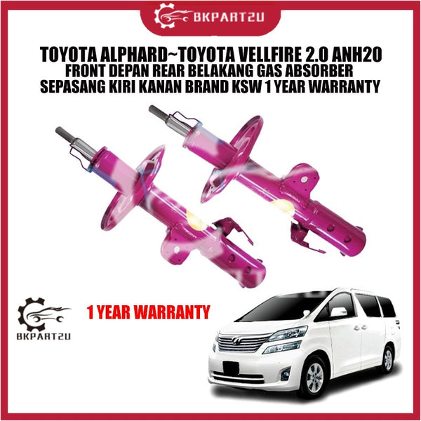 TOYOTA ALPHARD~TOYOTA VELLFIRE 2.0 ANH20 FRONT DEPAN REAR BELAKANG GAS ABSORBER SEPASANG KIRI KANAN BRAND KSW