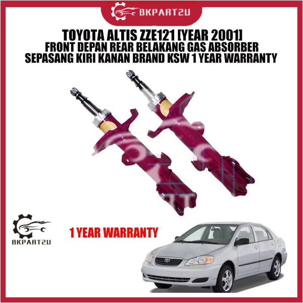 TOYOTA ALTIS ZZE121 [YEAR 2001] FRONT DEPAN REAR BELAKANG GAS ABSORBER SEPASANG KIRI KANAN BRAND KSW 1 YEAR WARRANTY