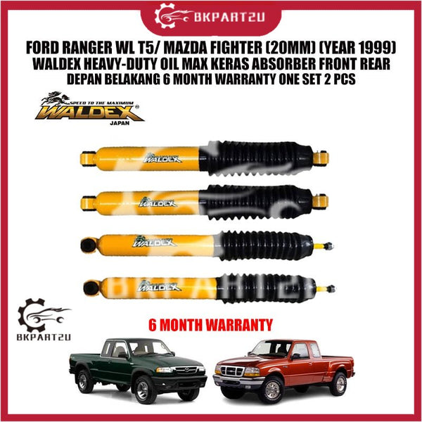 FORD RANGER WL T5/ MAZDA FIGHTER (20MM) (YEAR 1999) WALDEX HEAVY-DUTY OIL MAX ABSORBER FRONT REAR ONE SET 2 PCS