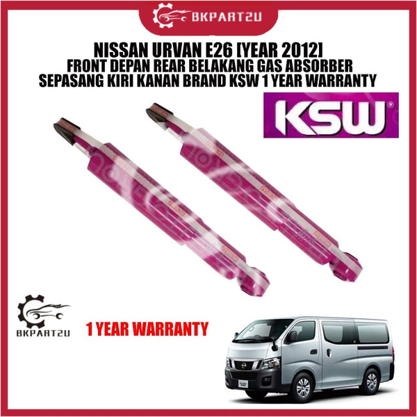 NISSAN URVAN E26 [YEAR 2012] FRONT DEPAN REAR BELAKANG GAS ABSORBER SEPASANG KIRI KANAN BRAND KSW 1 YEAR WARRANTY