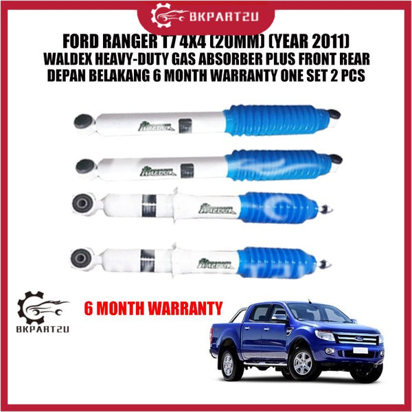 FORD RANGER T7 4X4 (20MM) (YEAR 2011) WALDEX HEAVY-DUTY GAS ABSORBER PLUS FRONT REAR 6 MONTH WARRANTY ONE SET 2 PCS