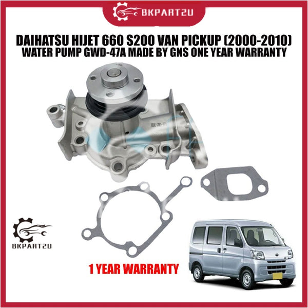DAIHATSU HIJET 660 S200 VAN PICKUP (2000-2010) WATER PUMP GWD-47A MADE BY GNS ONE YEAR WARRANTY