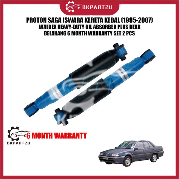 PROTON SAGA ISWARA KERETA KEBAL (1995-2007) WALDEX HEAVY-DUTY OIL ABSORBER PLUS REARBELAKANG 6 MONTH WARRANTY SET 2 PCS
