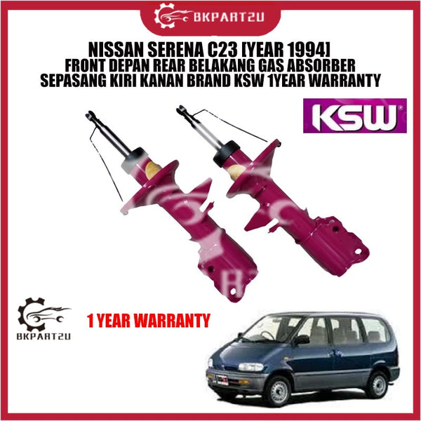 NISSAN SERENA C23 [YEAR 1994] FRONT DEPAN REAR BELAKANG GAS ABSORBER SEPASANG KIRI KANAN BRAND KSW 1 YEAR WARRANTY