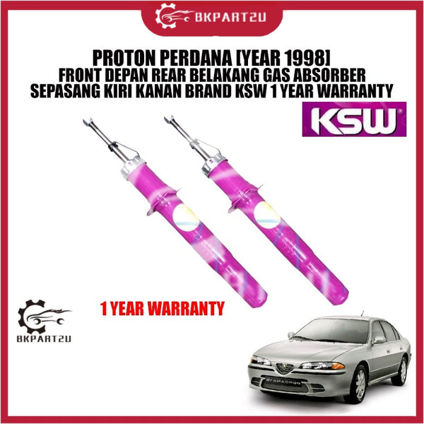 PROTON PERDANA [YEAR 1998] FRONT DEPAN REAR BELAKANG GAS ABSORBER SEPASANG KIRI KANAN BRAND KSW 1 YEAR WARRANTY