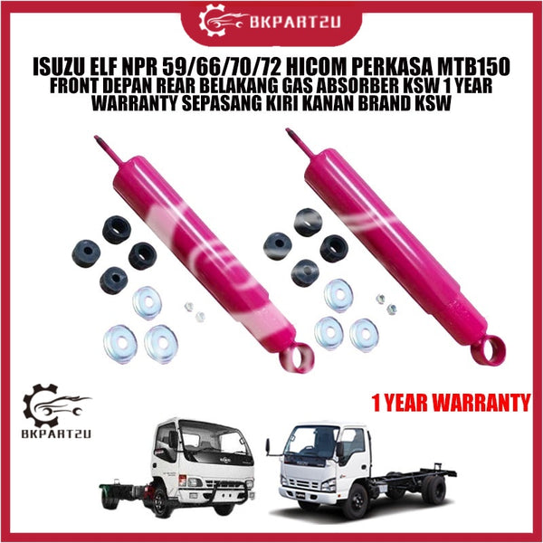 ISUZU ELF NPR 59/66/70/72 HICOM PERKASA MTB150 FRONT DEPAN REAR BELAKANG GAS ABSORBER KSW 1 YEAR WARRANTY SEPASANG