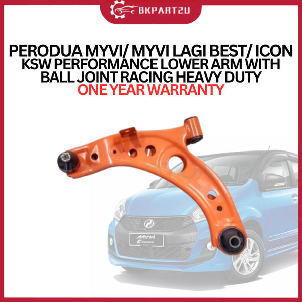 PERODUA MYVI/ MYVI LAGI BEST/ ICON KSW PERFORMANCE LOWER ARM WITH BALL JOINT RACING HEAVY DUTY ONE YEAR WARRANTY