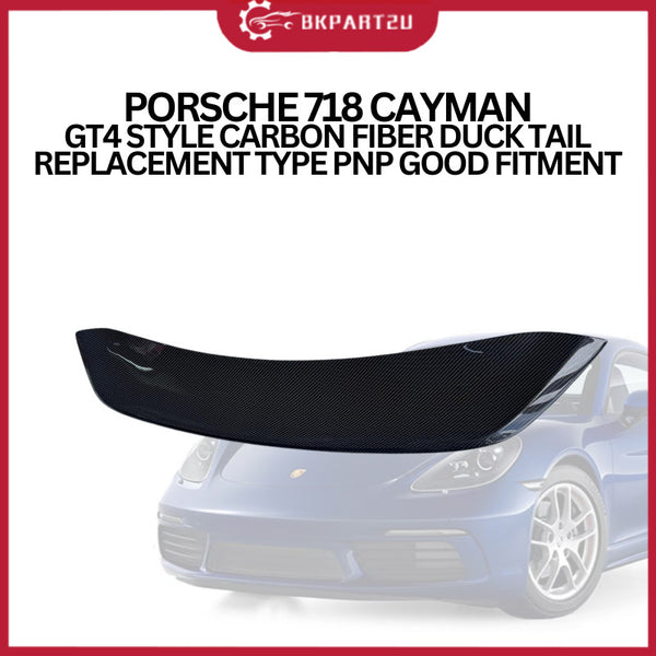 PORSCHE 718 CAYMAN GT4 STYLE CARBON FIBER DUCK TAIL REPLACEMENT TYPE PNP GOOD FITMENT