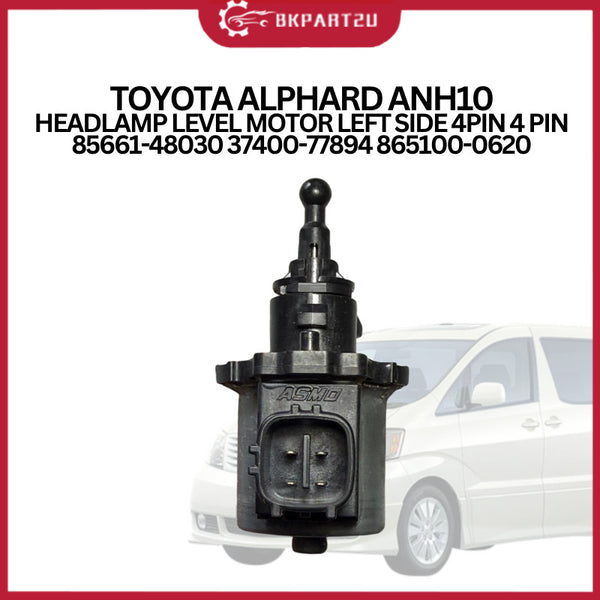 TOYOTA ALPHARD ANH10 HEADLAMP LEVEL MOTOR LEFT SIDE 4PIN 4 PIN 85661-48030 37400-77894 865100-0620