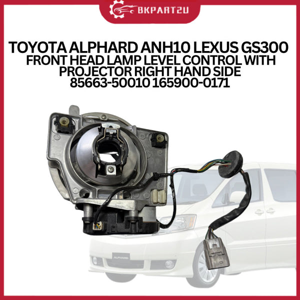 TOYOTA ALPHARD ANH10 LEXUS GS300   FRONT HEAD LAMP LEVEL CONTROL WITH PROJECTOR RIGHT HAND SIDE 85663-50010 165900-0171