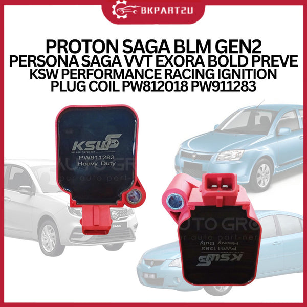 PROTON SAGA BLM GEN2 PERSONA SAGA VVT EXORA BOLD PREVE KSW PERFORMANCE RACING IGNITION PLUG COIL PW812018 PW911283