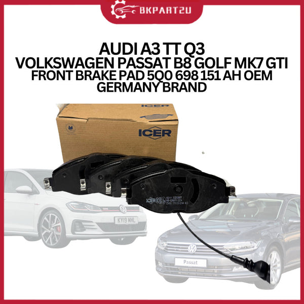 AUDI A3 TT Q3 VOLKSWAGEN PASSAT B8 GOLF MK7 GTI FRONT BRAKE PAD 5Q0 698 151 AH OEM GERMANY BRAND