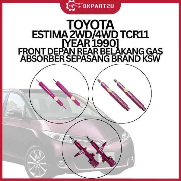 TOYOTA ESTIMA 2WD/4WD TCR11 [YEAR 1990] FRONT DEPAN REAR BELAKANG GAS ABSORBER SEPASANG BRAND KSW