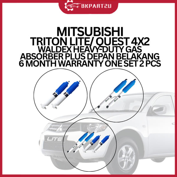 MITSUBISHI TRITON LITE/ QUEST 4X2 WALDEX HEAVY-DUTY GAS ABSORBER PLUS DEPAN BELAKANG 6 MONTH WARRANTY ONE SET 2 PCS