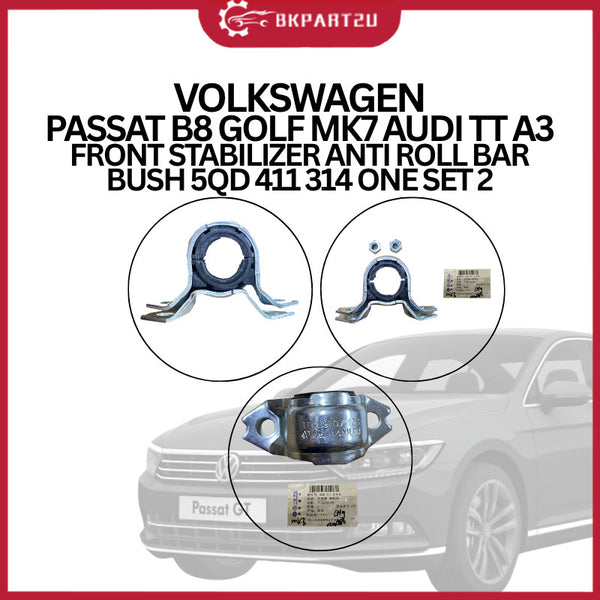VOLKSWAGEN PASSAT B8 GOLF MK7 AUDI TT A3 FRONT STABILIZER ANTI ROLL BAR BUSH 5QD 411 314 ONE SET 2