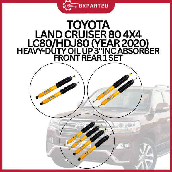 TOYOTA LAND CRUISER 80 4X4 LC80/HDJ80 YEAR 2020 HEAVY-DUTY OIL UP 3"INC ABSORBER FRONT REAR 1 SET