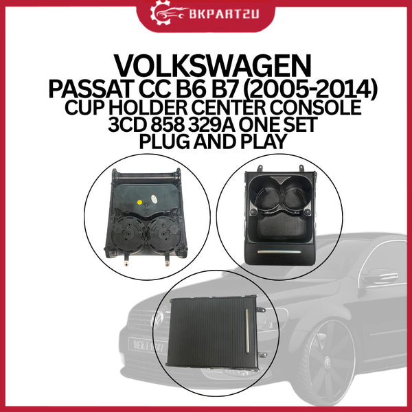 VOLKSWAGEN PASSAT CC B6 B7 (2005-2014) CUP HOLDER CENTER CONSOLE 3CD 858 329A ONE SET PLUG AND PLAY