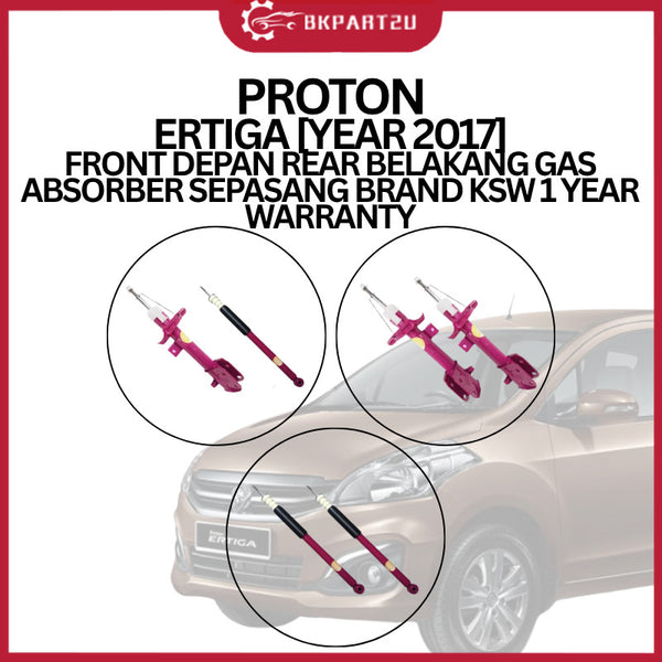 PROTON ERTIGA [YEAR 2017] FRONT DEPAN REAR BELAKANG GAS ABSORBER SEPASANG BRAND KSW 1 YEAR WARRANTY