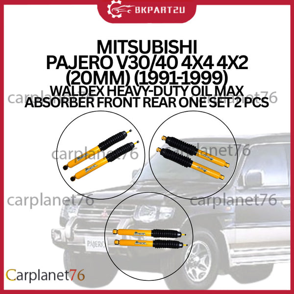 MITSUBISHI PAJERO V30/40 4X4 4X2 (20MM) (1991-1999) WALDEX HEAVY-DUTY OIL MAX ABSORBER FRONT REAR ONE SET 2 PCS