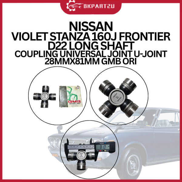NISSAN VIOLET STANZA 160J FRONTIER D22 LONG SHAFT COUPLING UNIVERSAL JOINT U-JOINT 28MMX81MM GMB ORI