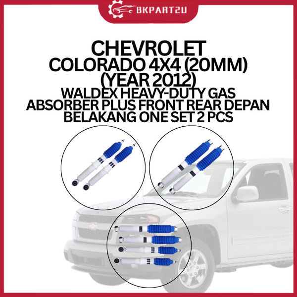 CHEVROLET COLORADO 4X4 (20MM) (YEAR 2012) WALDEX HEAVY-DUTY GAS ABSORBER PLUS FRONT REAR DEPAN BELAKANG ONE SET 2 PCS