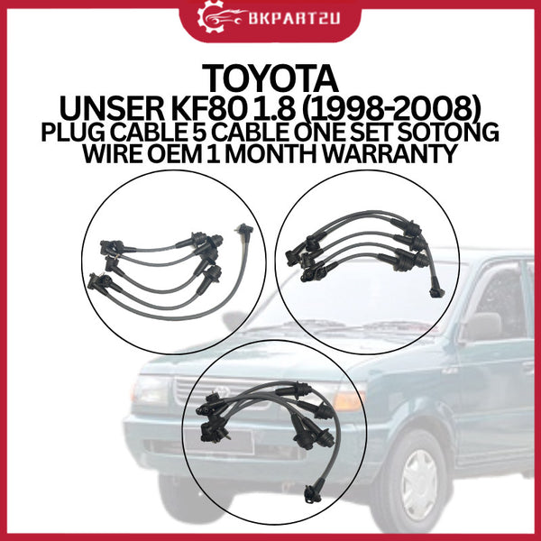 TOYOTA UNSER KF80 1.8 (1998-2008) PLUG CABLE 5 CABLE ONE SET SOTONG WIRE OEM 1 MONTH WARRANTY
