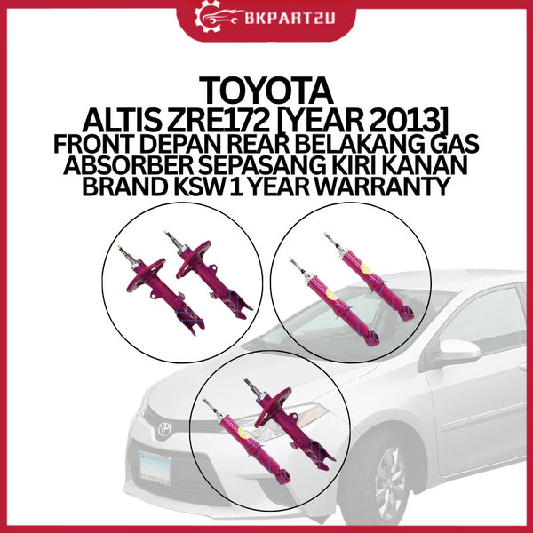 TOYOTA ALTIS ZRE172 [YEAR 2013] FRONT DEPAN REAR BELAKANG GAS ABSORBER SEPASANG KIRI KANAN BRAND KSW 1 YEAR WARRANTY