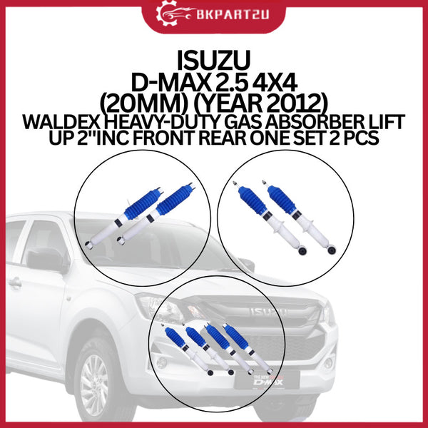 ISUZU D-MAX 2.5 4X4 (20MM) (YEAR 2012) WALDEX HEAVY-DUTY GAS ABSORBER LIFT UP 2"INC FRONT REAR ONE SET 2 PCS