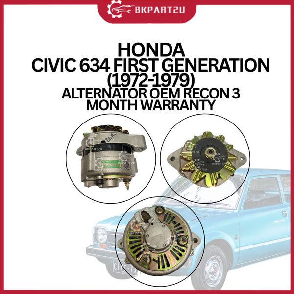 HONDA CIVIC 634 FIRST GENERATION (1972-1979) ALTERNATOR OEM RECON 3 MONTH WARRANTY