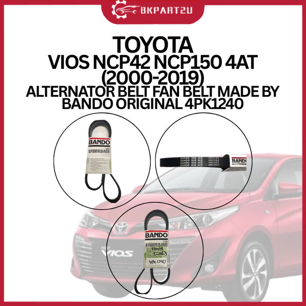 TOYOTA VIOS NCP42 NCP150 4AT (2000-2019) ALTERNATOR BELT FAN BELT MADE BY BANDO ORIGINAL 4PK1240