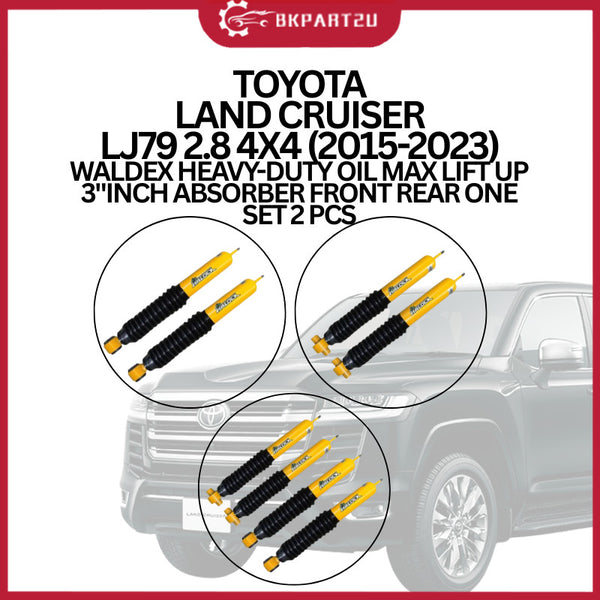 TOYOTA LAND CRUISER LJ79 2.8 4X4 (2015-2023) WALDEX HEAVY-DUTY OIL MAX LIFT UP 3"INCH ABSORBER FRONT REAR ONE SET 2 PCS