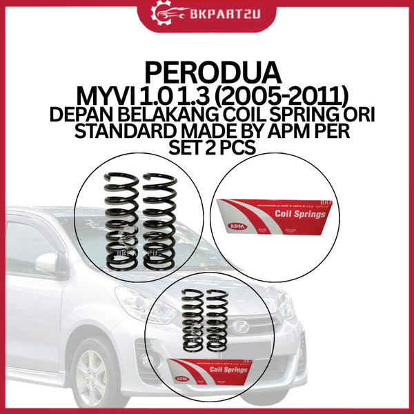 PERODUA MYVI 1.0 1.3 (2005-2011) DEPAN BELAKANG COIL SPRING ORI STANDARD MADE BY APM PER SET 2 PCS