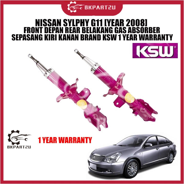 NISSAN SYLPHY G11 [YEAR 2008] FRONT DEPAN REAR BELAKANG GAS ABSORBER SEPASANG KIRI KANAN BRAND KSW 1 YEAR WARRANTY