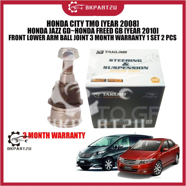 HONDA CITY TMO [YEAR 2008] HONDA JAZZ GD~HONDA FREED GB [YEAR 2010] FRONT LOWER ARM BALL JOINT 3 MONTH WARRANTY 1 SET 2