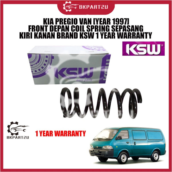 KIA PREGIO VAN [YEAR 1997] FRONT DEPAN REAR BELAKANG COIL SPRING SEPASANG KIRI KANAN BRAND KSW 1 YEAR WARRANTY